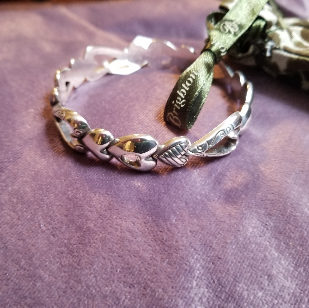 Brighton Huntington heart bangle bracelet w bag.
